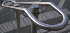 Staircase handrail attached to one baluster post